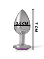INTENSE - ALUMINUM METAL ANAL PLUG WITH VIOLET CRYSTAL SIZE S