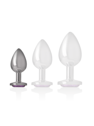 INTENSE - ALUMINUM METAL ANAL PLUG WITH VIOLET CRYSTAL SIZE S