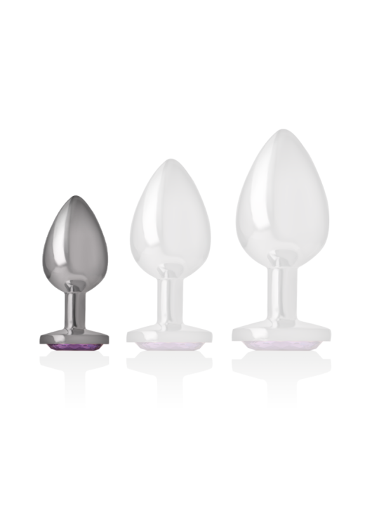INTENSE - ANALPLUG AUS ALUMINIUMMETALL MIT VIOLETTEM KRISTALL, GRÖSSE 