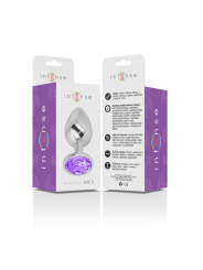 INTENSE - METALEN ALUMINIUM ANALE PLUG MET VIOLET KRISTAL MAAT S