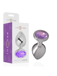 INTENSE - ALUMINUM METAL ANAL PLUG WITH VIOLET CRYSTAL SIZE M
