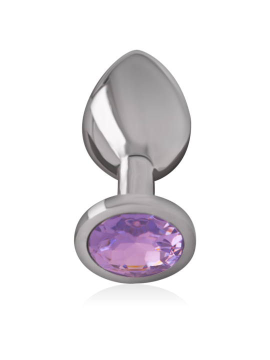 INTENSE - PLUG ANAL EN MÉTAL ALUMINIUM AVEC CRISTAL VIOLET TAILLE M