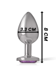 INTENSE - ANALPLUG AUS ALUMINIUMMETALL MIT VIOLETTEM KRISTALL, GRÖSSE 