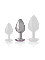 INTENSE - METALEN ALUMINIUM ANALE PLUG MET VIOLET KRISTAL MAAT M
