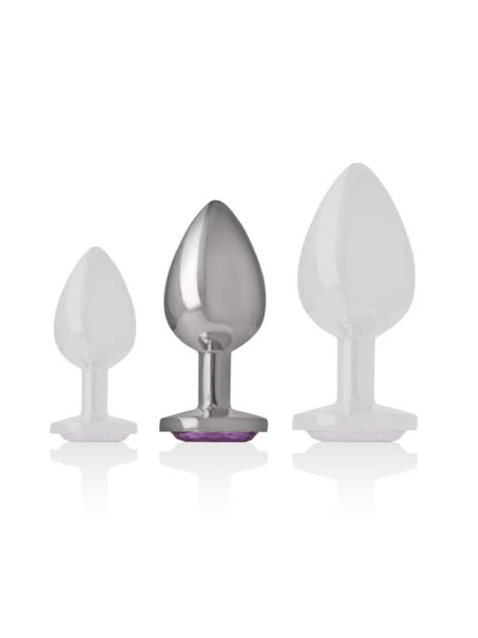 INTENSE - ANALPLUG AUS ALUMINIUMMETALL MIT VIOLETTEM KRISTALL, GRÖSSE 