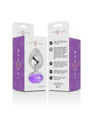 INTENSE - PLUG ANAL EN MÉTAL ALUMINIUM AVEC CRISTAL VIOLET TAILLE M