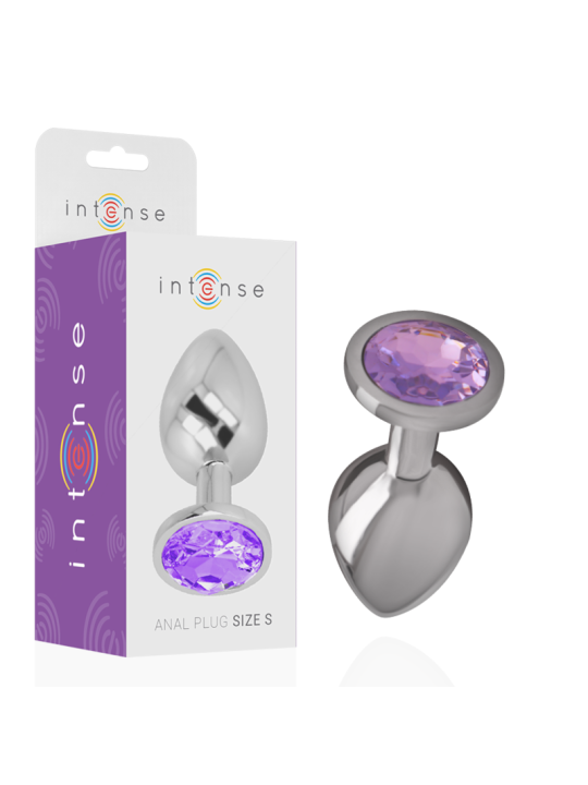 INTENSE - ALUMINUM METAL ANAL PLUG WITH VIOLET CRYSTAL SIZE L