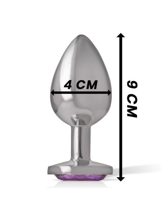 INTENSE - ALUMINUM METAL ANAL PLUG WITH VIOLET CRYSTAL SIZE L