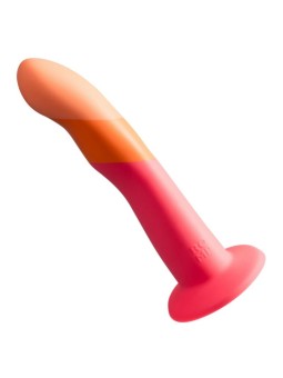 ROMP - DIZI DILDO DE SILICONE COM VENTOSA TRICOLOR 18 CM