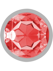 INTENSE - ALUMINUM METAL ANAL PLUG WITH RED CRYSTAL SIZE L
