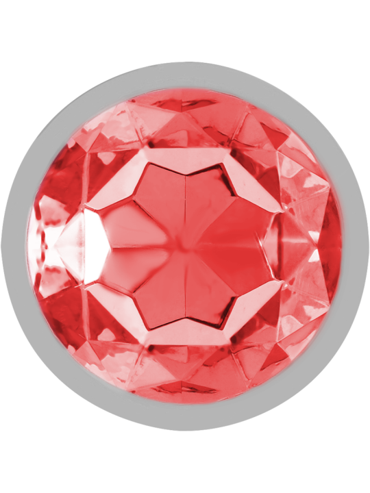 INTENSE - ALUMINUM METAL ANAL PLUG WITH RED CRYSTAL SIZE L