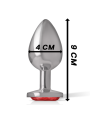 INTENSE - ALUMINUM METAL ANAL PLUG WITH RED CRYSTAL SIZE L