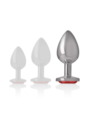 INTENSE - ALUMINUM METAL ANAL PLUG WITH RED CRYSTAL SIZE L