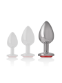 INTENSE - ALUMINUM METAL ANAL PLUG WITH RED CRYSTAL SIZE L
