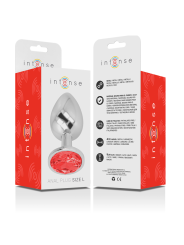 INTENSE - PLUG ANAL DE METAL DE ALUMÍNIO COM CRISTAL VERMELHO TAMANHO 
