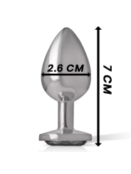 INTENSE - ALUMINUM METAL ANAL PLUG WITH BLACK CRYSTAL SIZE S