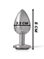 INTENSE - ALUMINUM METAL ANAL PLUG WITH BLACK GLASS SIZE M