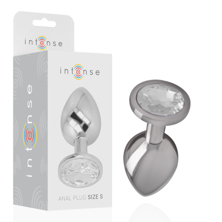 INTENSE - ANALPLUG AUS ALUMINIU MMETALL MIT SILBERNEM KRISTALL, GRÖSSE