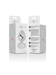 INTENSE - PLUG ANAL METAL ALUMINIO CON CRISTAL PLATA TALLA S