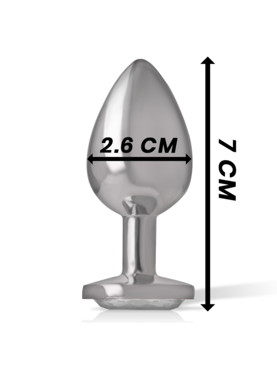 INTENSE - ALUMINUM METAL ANAL PLUG WITH SILVER CRYSTAL SIZE S