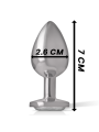 INTENSE - PLUG ANALE IN METALLO ALLUMINIO CON CRISTALLO ARGENTO MISURA