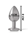 INTENSE - PLUG ANALE IN METALLO ALLUMINIO CON CRISTALLO ARGENTO MISURA