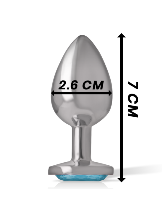INTENSE - ANALSTECKER AUS ALUMINIUMMETALL MIT BLAUEM KRISTALL, GRÖSSE 
