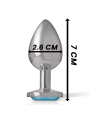 INTENSE - ALUMINUM METAL ANAL PLUG WITH BLUE CRYSTAL SIZE S
