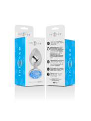 INTENSE - ALUMINUM METAL ANAL PLUG WITH BLUE CRYSTAL SIZE S
