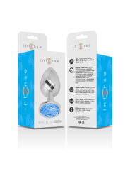 INTENSE - ALUMINUM METAL ANAL PLUG WITH BLUE GLASS SIZE M