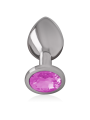 INTENSE - ALUMINUM METAL ANAL PLUG WITH PINK CRYSTAL SIZE S