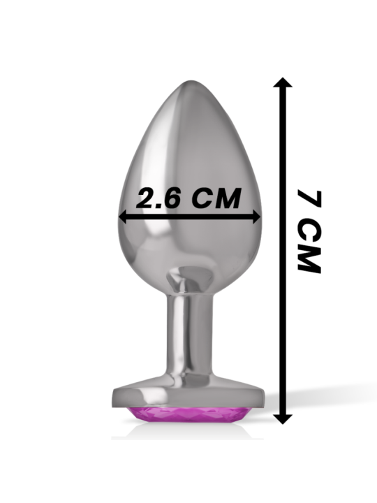 INTENSE - ALUMINUM METAL ANAL PLUG WITH PINK CRYSTAL SIZE S