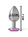 INTENSE - ALUMINUM METAL ANAL PLUG WITH PINK CRYSTAL SIZE S