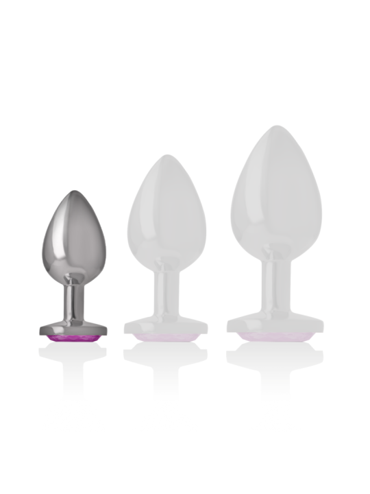 INTENSE - ALUMINIUMMETALL-ANALSPLUG MIT ROSAFARBENEM KRISTALL, GRÖSSE 