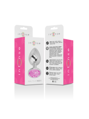 INTENSE - ALUMINUM METAL ANAL PLUG WITH PINK CRYSTAL SIZE S
