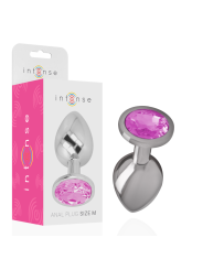 INTENSE - PLUG ANAL EN MÉTAL ALUMINIUM AVEC CRISTAL ROSE TAILLE M