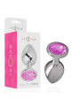 INTENSE - PLUG ANAL EN MÉTAL ALUMINIUM AVEC CRISTAL ROSE TAILLE M