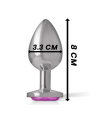 INTENSE - PLUG ANAL EN MÉTAL ALUMINIUM AVEC CRISTAL ROSE TAILLE M