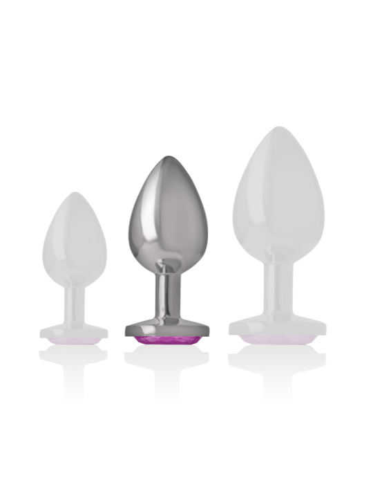 INTENSE - PLUG ANAL EN MÉTAL ALUMINIUM AVEC CRISTAL ROSE TAILLE M