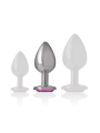 INTENSE - PLUG ANAL EN MÉTAL ALUMINIUM AVEC CRISTAL ROSE TAILLE M