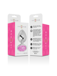 INTENSE - PLUG ANAL EN MÉTAL ALUMINIUM AVEC CRISTAL ROSE TAILLE M