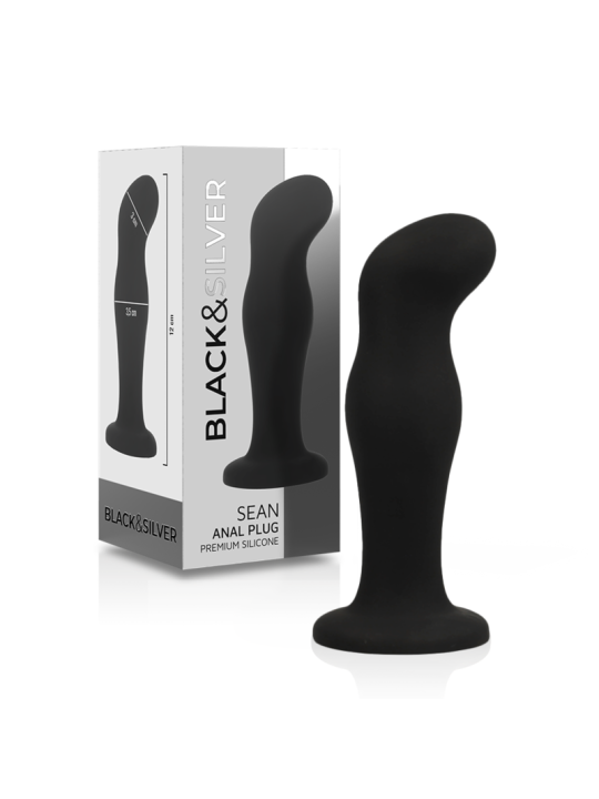 BLACK&SILVER - SEAN PLUG ANAL PREMIUM SILIKON SCHWARZ