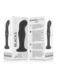 BLACK&SILVER - SEAN PLUG ANAL PREMIUM SILIKON SCHWARZ