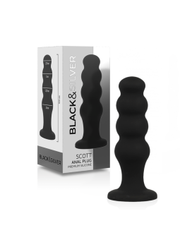 BLACK&SILVER - SCOTT PREMIUM SILICONE ANAL PLUG BLACK