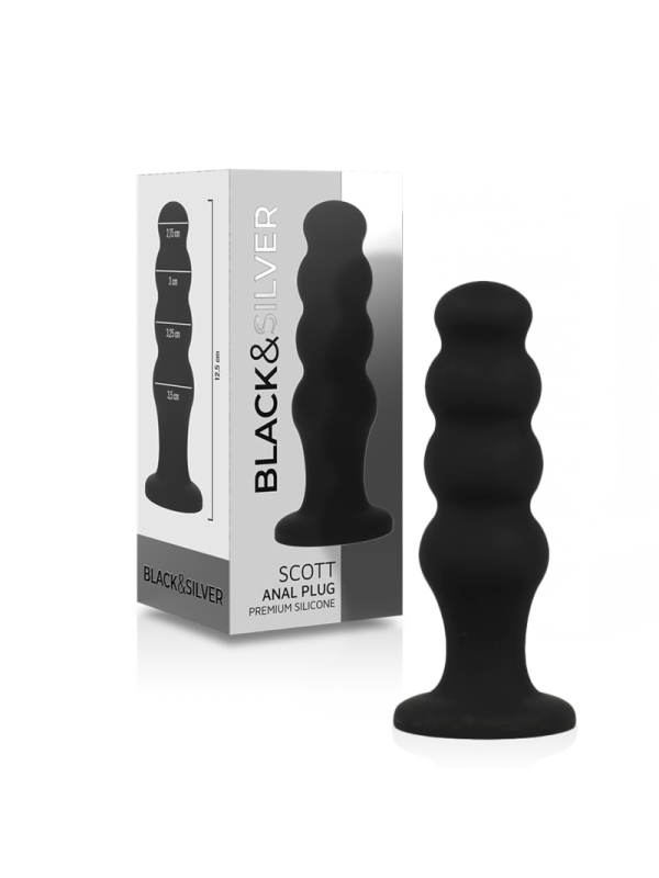 BLACK&SILVER - SCOTT PLUG ANAL SILICONA PREMIUM NEGRO