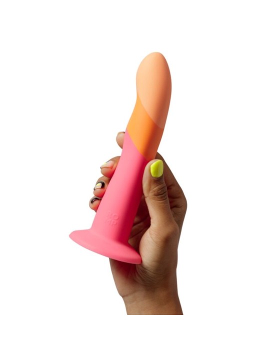 ROMP - DIZI Silikon-Dildo mit Saugnapf, dreifarbig, 18 cm