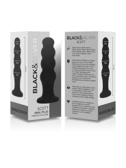 BLACK&SILVER - SCOTT PREMIUM SILICONE ANAL PLUG BLACK