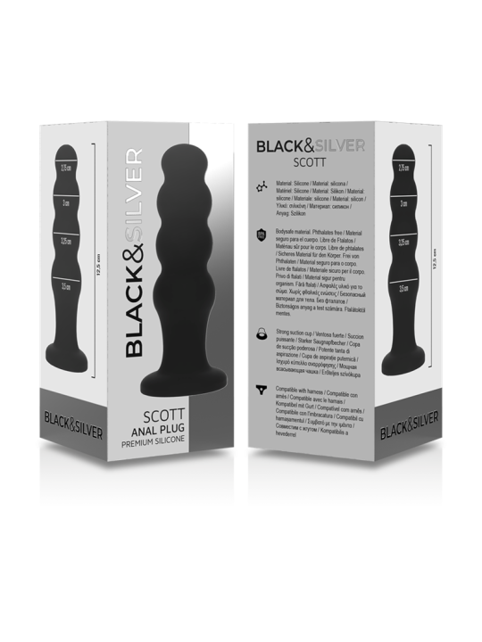 BLACK&SILVER - SCOTT PLUG ANAL SILICONA PREMIUM NEGRO