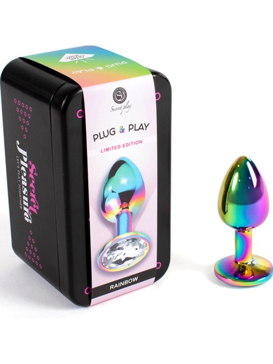 SECRETPLAY - METAL BUTT PLUG RAINBOW SMALL SIZE 7 CM
