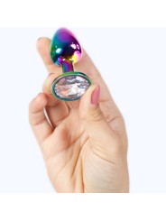 SECRETPLAY - METAL BUTT PLUG RAINBOW SMALL SIZE 7 CM